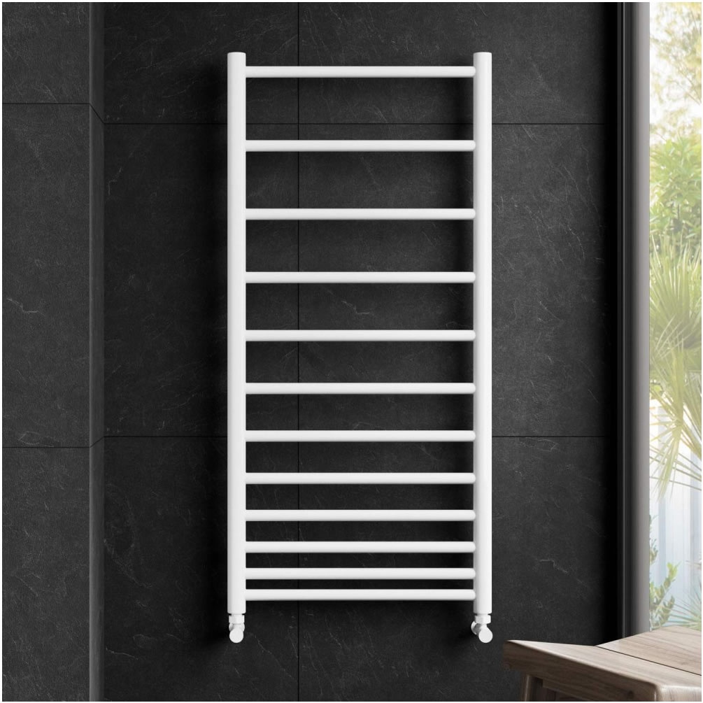 Lifestyle image of Redroom by Barwick Crescendo White Quartz 1372 x 500 Towel Radiator